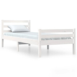 Maison Chic Lit adulte - Lit simple Cadre de lit,Structure du lit Contemporain Blanc Bois massif 100x200 cm -MN92300