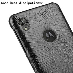 Wewoo Coque Rigide Pour Motorola Moto E6 Crocodile Antichoc Texture PC + Etui PU Noir pas cher