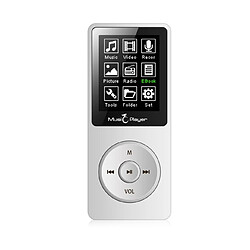 Universal Lecteur MP3 de 16 Go avec casque, haut-parleur de livre électronique, lecteur de musique DAP avec enregistrement d'écran, lecteur MP3 HiFi, lecteur MP3 audio et lecteur FM radio (blanc)