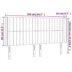 vidaXL Tête de lit à LED Taupe 163x16x118/128 cm Tissu pas cher