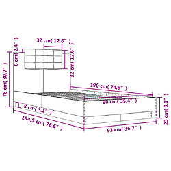 Vidaxl Cadre de lit tête de lit chêne sonoma 90x190 cm bois ingénierie pas cher