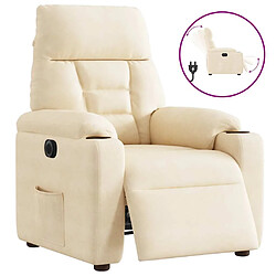 vidaXL Fauteuil inclinable électrique beige tissu microfibre