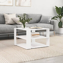 Maison Chic Tabls basse,Table Console pour salon blanc 59,5x59,5x40 cm bois d'ingénierie -MN61307