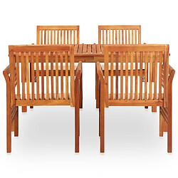 Avis Maison Chic Mobilier à dîner 5 pcs de jardin - Ensemble table et chaises d'extérieur - Salon/Mobilier de jardin classique et coussins Acacia solide -MN98202