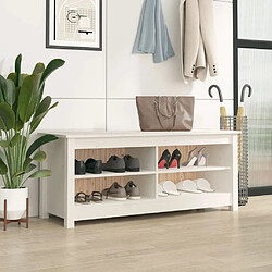 Maison Chic Banc à chaussures | Meuble de rangement à chaussures Meuble d'Entrée Blanc 110x38x45,5 cm Bois de pin massif -MN52724