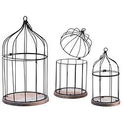 Aubry Gaspard Cages en métal laqué et bois (Lot de 3).