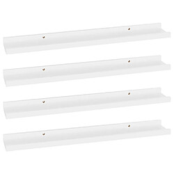 Maison Chic Lot de 4 Étagères murales,Étagère Rangement flottate Blanc 60x9x3 cm -MN74146