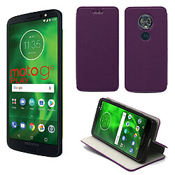 Motorola Moto G6 PLAY / Moto E5 4G : Etui violet Slim Style Cuir avec stand - Housse noire coque anti choc de protection smartphone pour (Lenovo) Moto G 6 PLAY smartphone 2018 - Accessoires pochette case XEPTIO