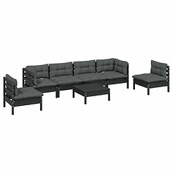 Avis Maison Chic Salon de jardin 7 pcs + coussins - Mobilier/Meubles de jardin - Table et chaises d'extérieur Bois de pin massif -MN71490