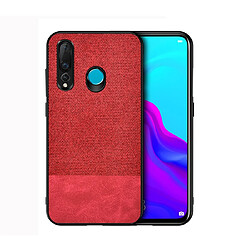 Wewoo Coque Housse de protection antichoc en PU + tissu pour Huawei Enjoy 9s rouge