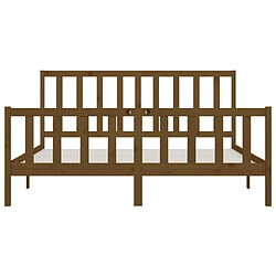 Acheter vidaXL Cadre de lit sans matelas marron miel 200x200 cm bois massif