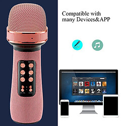 Microphone Sans Fil Bluetooth pour Appareil de Musique de Haute Qualité pour PC Chantant Des Enfants Rose