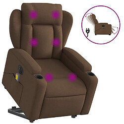 vidaXL Fauteuil inclinable de massage électrique Marron Tissu