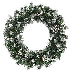 vidaXL Couronne de Noël avec lumières LED Vert 45 cm PVC