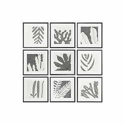 Cadre DKD Home Decor 40 x 4 x 40 cm Feuille d'une plante Urbaine (9 Unités)