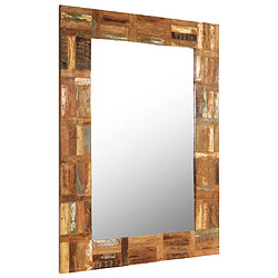 vidaXL Miroir mural Bois de récupération massif 60 x 90 cm