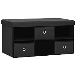 Maison Chic Banc de rangement | Meuble de rangement d'Entrée | Coffres d'Intérieur pliable Noir 76x38x38 cm Faux lin -MN74457 pas cher