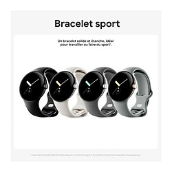 Montre connectée GOOGLE Pixel Watch - 41 mm - Argent poli Actif - Bracelet Chalk