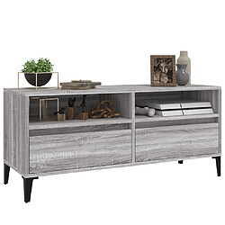 Acheter Maison Chic Meuble TV scandinave gris - Banc TV pour salon Sonoma 100x34,5x44,5 cm bois d'ingénierie -MN35823