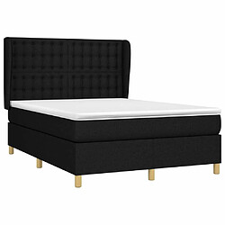 Avis Maison Chic Lit Adulte - Lit simple Lit à sommier tapissier avec matelas moelleux - Meuble de Chambre - Noir 140x200 cm Tissu -MN77925