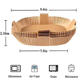 INF Papier jetable pour friteuse à air avec poignée 100 pièces Nature 20 cm