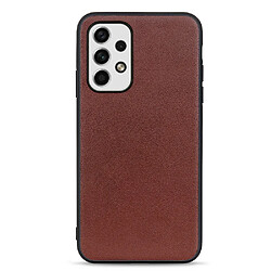 Coque en TPU + cuir véritable anti-rayures marron pour votre Samsung Galaxy A23 5G