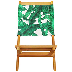 Acheter vidaXL Chaises de jardin lot de 2 motif de feuilles acacia et tissu