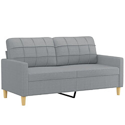 Maison Chic Canapé à 2 places,Sofa de Salon,Canapé droit Gris clair 140 cm Tissu -GKD320053