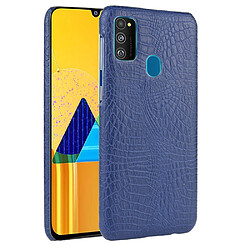 Wewoo Coque Rigide Pour Galaxy M30s antichoc Crocodile Texture PC + Etui PU Bleu