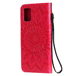 Avis Wewoo Housse Coque Pour Galaxy A51 Sun Print de protection à rabat horizontal avec support et fentes cartes et portefeuille rouge