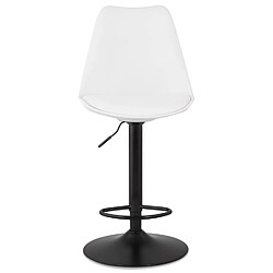 Acheter Alterego Tabouret réglable 'TUTO' blanc et pied noir