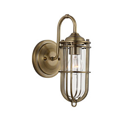 Elstead Lighting Applique murale salle de bains Feiss Verre transparent,acier Laiton antique foncé