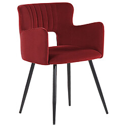 Acheter Beliani Chaise de salle à manger SANILAC Set de 2 Velours Rouge foncé