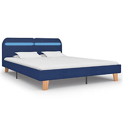 Avis Maison Chic Lit adulte - Cadre de lit avec LED,Structure du lit Contemporain Bleu Tissu 180 x 200 cm -MN62834