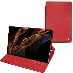 Housse cuir Samsung Galaxy Tab S8+ - Rabat horizontal - Rouge troupelenc ( Pantone #AB191A ) - NOREVE