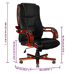 vidaXL Fauteuil de bureau en cuir Noir design rétro L pas cher