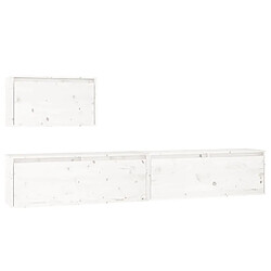 vidaXL Meubles TV 3 pcs Blanc Bois massif de pin