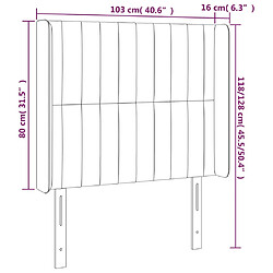 Acheter vidaXL Tête de lit avec oreilles Gris foncé 103x16x118/128 cm Tissu