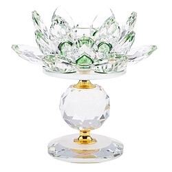 cristal lotus fleur bougeoir photophore maison feng shui décor vert