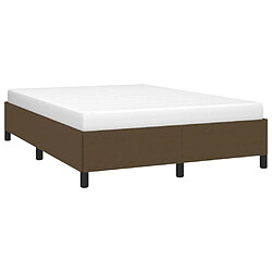 Avis vidaXL Cadre de lit sans matelas marron foncé 140x190 cm tissu