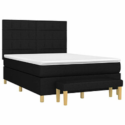 Avis Maison Chic Lit Adulte - Lit simple Lit à sommier tapissier avec matelas moelleux - Meuble de Chambre - Noir 140x190 cm Tissu -MN86877