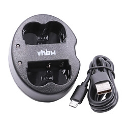 vhbw Micro USB Dual Chargeur Chargeur pour batteries der caméra Canon MV530i, MV550i, MV600i, MV630i, MV650i, MV700, MV700i, MV730i, MV750i, MVX1