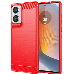 Htdmobiles Coque pour Motorola Moto G85 5G - housse etui silicone gel carbone + verre trempe - ROUGE