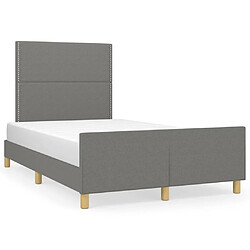 Maison Chic Lit adulte - Cadre Structure de lit avec tête de lit Contemporain Gris foncé 120x200 cm Tissu -MN72080