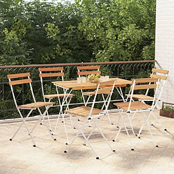 Maison Chic Table de bistro pliable et chaises d'extérieur 7 pcs,Ensemble de bistro de jardin pour relax bois d'acacia solide et acier -GKD324000