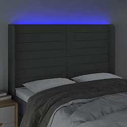 Acheter Maison Chic Tête de lit scandinave à LED,meuble de chambre Gris foncé 147x16x118/128 cm Tissu -MN21962