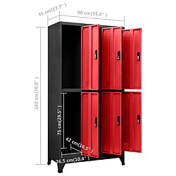 vidaXL Armoire à casiers Anthracite et rouge 90x45x180 cm Acier pas cher