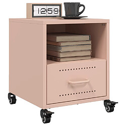 Acheter vidaXL Table de chevet rose 36x39x43,5 cm acier