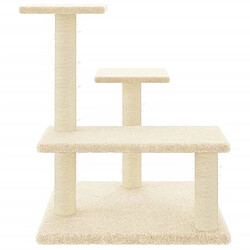 Avis Arbre à chat avec griffoirs,niche pour chat en sisal crème 61 cm -MN41096