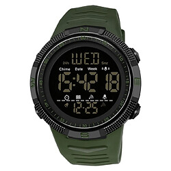 Universal Nouvelle montre pour homme imperméable à l'eau Mode Multifonctionnel Montre numérique lumineuse Sport de plein air Montre étudiante 6014 | Montre numérique (vert)